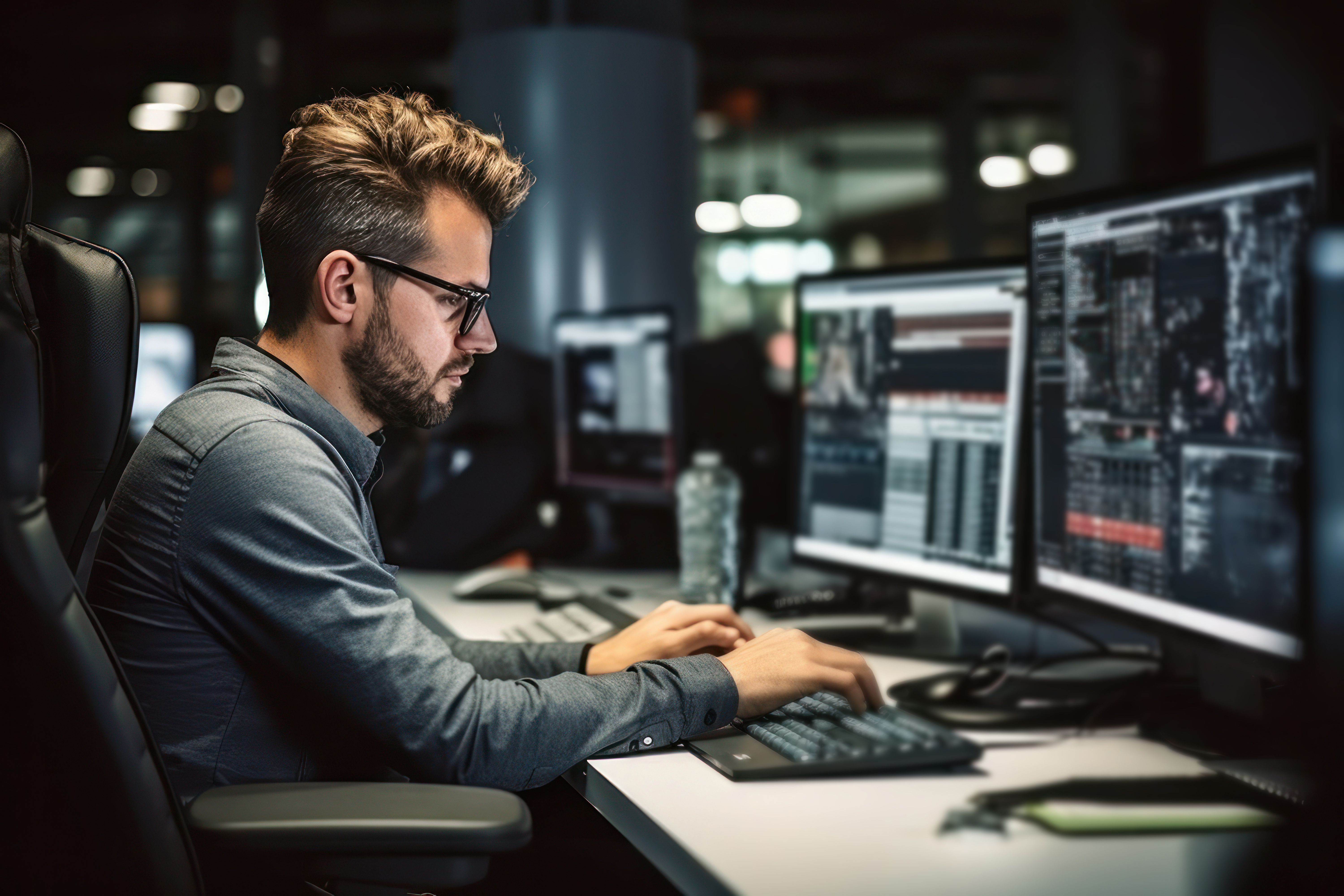 Profile of a working male programmer cybersecurity - securityanalist